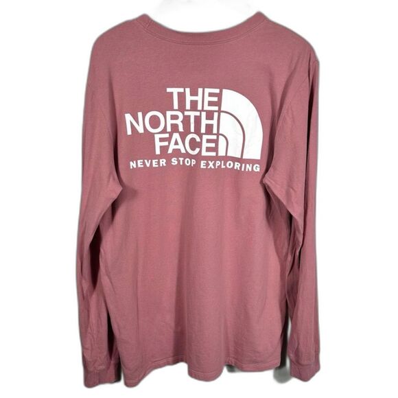 The North Face Men's Pink Long Sleeve NSE Box Logo Graphic T-Shirt Size Medium - Picture 1 of 15
